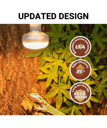 REPTI ZOO 100W 2 Pack Intense Basking Heat Lamp Bulb - Simulated Sunlight for Reptile Chick Brooder - UVA Heat Emitter - Buy Online on GoSupps.com