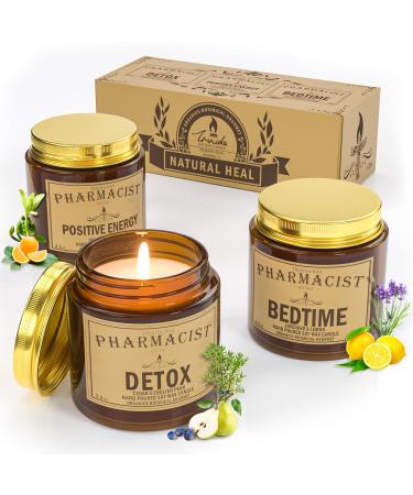 Scented Candles Gifts for Women, Soy Candles Gift Set, Scented Candles for Men/Women, Aromatherapy Candle Set 3 Pack, Stress Relief & Relaxing Candle Gift Set by TRINIDa, Organic Candles Gifts Brown Candles Gift Set #1