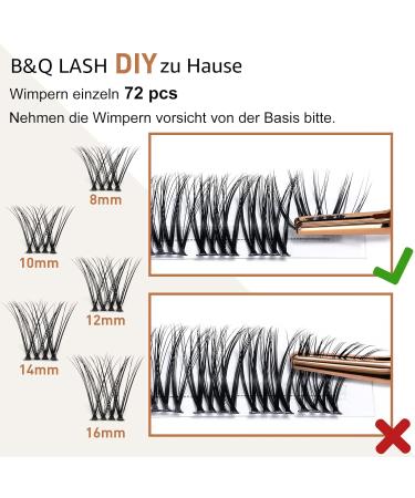 DIY Individual Eyelashes - 72 PCs Reusable Wispy Fluffy Extensions for Beginners (B25 D-12mm) - International Shipping - Buy Online on GoSupps.com