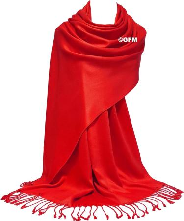 GFM Smooth Shiny Pashmina Style Scarf - Vibrant Red (L9) - Buy Online on GoSupps.com
