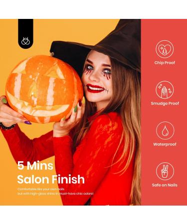 Beetles Halloween Press On Nails - 168pcs Medium Almond | 6 Colors Reusable Acrylic False Nails Kit with Glue & Stickers - Buy Online on GoSupps.com