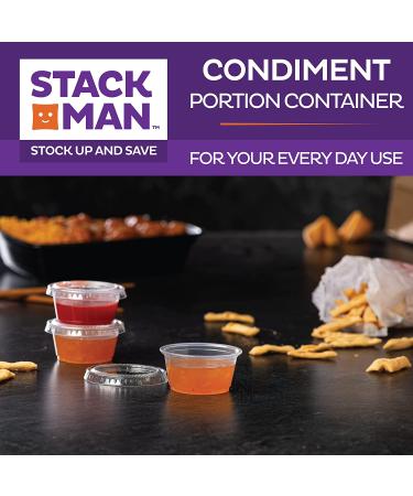 200 Sets - 2 oz. Small Plastic Containers with Lids | Mini Disposable Cups for Jello Shots, Condiments, Dipping Sauces, Salad Dressings, Puddings | 2oz Portion Souffle Cups Ramekins - Buy Online on GoSupps.com