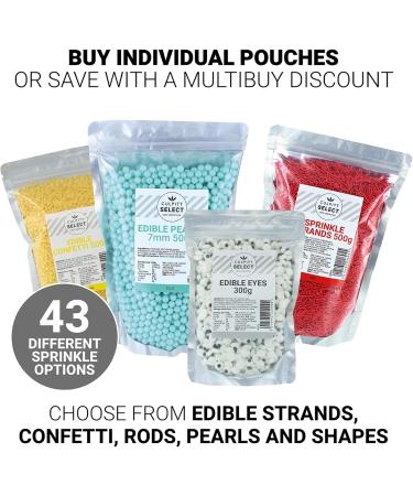 Culpitt Select Sprinkles | Black Sugar Strands Cake Sprinkle Decorations For Cakes Cupcakes Cookies Ice Cream and Desserts | 500g Strands Black - Buy Online on GoSupps.com
