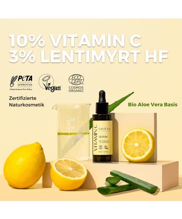 Meina Bio 10% Vitamin C Serum - Organic Anti-Aging Facial Serum for Glowing Skin | Vegan & Natural | 30ml - Buy Online on GoSupps.com