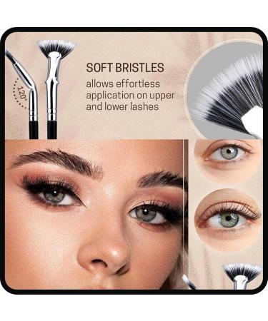 Anjoize Eyelash Fan Brush Mascara Fan Brush for Lashes Dolly Mascara Fan Brush Anjoize Mascara Fan Brush Folding Angle Scalloped Lash Brush Fan Shaped Mascara Brush for Women Girls (2pcs) - Buy Online on GoSupps.com