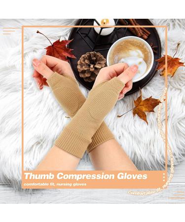 Large Black Nude Thumb Compression Arthritis Gloves with Gel Splint - Wrist Support Brace for Pain Relief (4 Pack) - Buy Online on GoSupps.com
