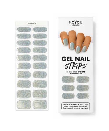 Moyou London Half -hardened UV Gel Strips - 20 pieces - Gel nail films UV hardening for manicure in salon quality - Too glam to give a damn
