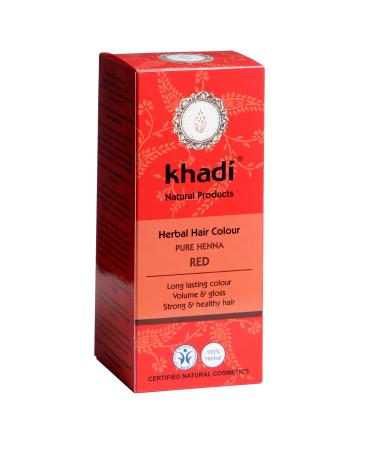 khadi Pure Henna Plant Hair Colour Hair Colour for Exciting Orange Red to Intensively Bright Flame Red Natural Hair Colour 100% Vegetable Natural & Vegan Natural Cosmetics 100 g