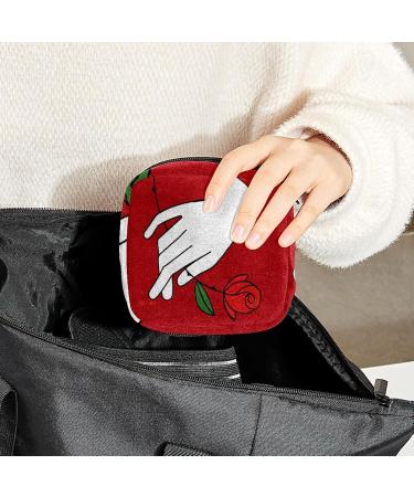 Women's Portable Period Kit - Bonds Storage Pockets Stillpad Holder in White & Rose - Ideal Feminine Product Bag for Girls - Buy Online on GoSupps.com