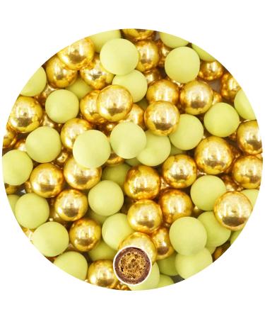 One of 0.7kg crispy chocolate operations mix green -gold shine - approx. 1.8 cm large chocolate balls - GuST gifts wedding baptism communion - chocolate lens wedding almonds Candy bar nikah Sekeri mini