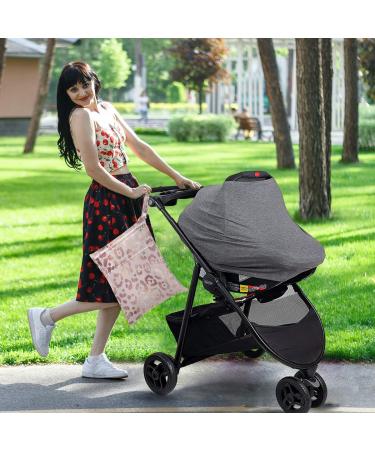Pastel Pink Leopard Print Wet Dry Bags Set - Waterproof Reusable Diaper Bag for Travel & Beach - 2pcs - Buy Online on GoSupps.com