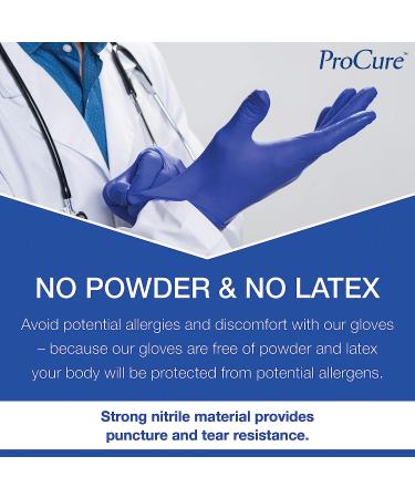 ProCure Disposable Nitrile Gloves - Latex Free, Powder Free, Large Size - 200 Medical Exam Gloves - Buy Online on GoSupps.com