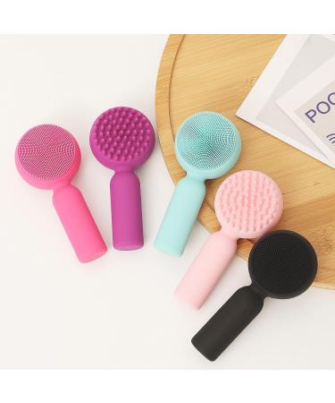 2 in 1 Silicone Facial Cleansing Brush for Sensitive Skin - Purple - Buy Online on GoSupps.com