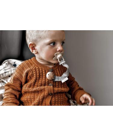 Filibabba Organic Cotton Pacifier Chain (21 cm) | Dusty Rose | Nickel-Free Clips | Danish Design for Boys & Girls - Buy Online on GoSupps.com