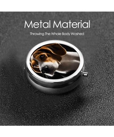 Cute Dog Round Pill Box | 3 Compartment Portable Travel Medicine Organizer - Mini Decorative Pocket Purse for Vitamins & Tablets - Buy Online on GoSupps.com
