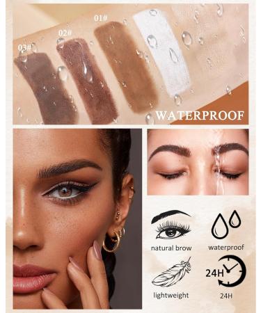 Eyebrow Pencil Brow Lift Highlighting Pencil Contour Pen Set-3 Pcs Long Lasting Waterproof Eye Makeup Pencil Highlighter Stick for Women Fill and Defined Brow with Sharpener & Brow Tool-Light Brown Set 01# Light Brown - Buy Online on GoSupps.com
