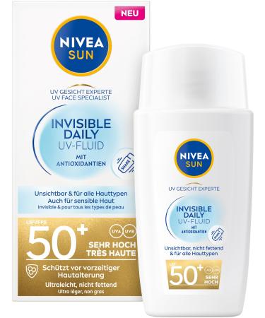 Nivea sun protection fluid LSF 50+ non-fatty sunscreen with antioxidants ultra-light fluid with invisible finish UV face expert invisible daily uv-fluid LSF 50+ (40ml) - Buy Online on GoSupps.com