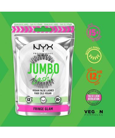 NYX Jumbo Lash! Vegan False Eyelashes - 12HR Wear, Reusable Fake Lashes - Fringe Glam Pair - Buy Online on GoSupps.com