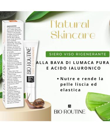  BIO ROUTINE Regenerating Face Serum with Snail Slime - Gentle Exfoliating Plumping and Anti-Wrinkle Action with Hyaluronic Acid in 15ml - Buy Online on GoSupps.com