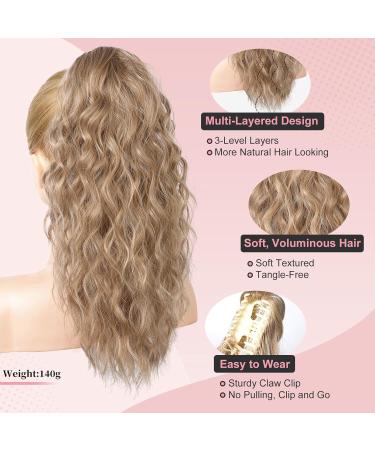 Brikabia 40cm Blonde Ponytail Extension - Long Wavy Curly Clip-In Hairpiece for Women - Buy Online on GoSupps.com