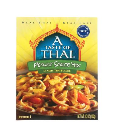 A Taste of Thai Peanut Sauce Mix - 3.5oz Pack of 6 Pack Ready-to-Use Sauce Flavored with Classic Thai Spices | Use for Noodles Soups Stews Dips Salad Dressing & More | Non-GMO | Gluten-free 3.5 Ounce (Pack of 6)