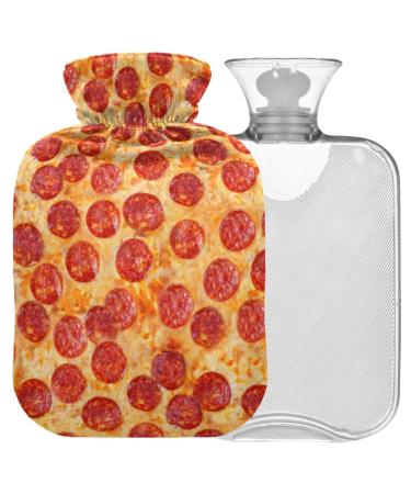 Naanle pizza hot water bottle with reference transparent hot water bottle 1l heat bottle for bed handfoot warmer pain relief heat and cold therapy