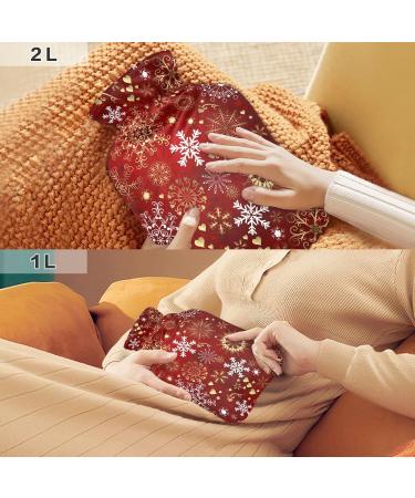 Christmas Snowflake Hot Water Bottle 2L | Pain Relief Hot Pack for Pregnant Women | Cozy & Stylish Cover - Buy Online on GoSupps.com