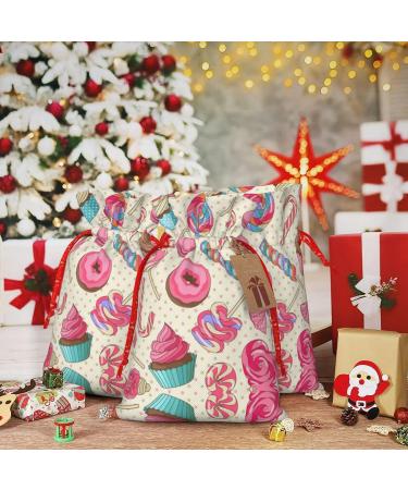 Colorful Lollipop Cupcake Donut Print Christmas Party New Year's Day Candy Wedding Valentine's Day Holiday Favors Christmas Gift Bag - Buy Online on GoSupps.com