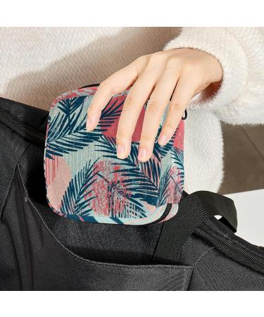 Portable Palm Pattern Sanitary Napkin Storage Bag for Women & Teens | Zippered Menstrual Cup Pocket - Buy Online on GoSupps.com