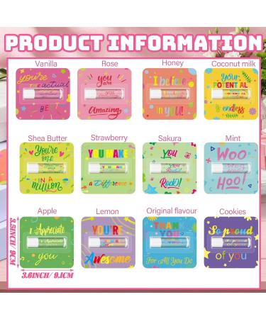 Heigble 48 Pcs Employee Appreciation Gift Lip Balms Bulk Teacher Team Valentine Thank You Gift Travel Size Lip Balms Appreciation Motivational Present Bulk for Teacher Nurse Coworker Staff Team - Buy Online on GoSupps.com