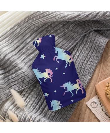Unicorn & Star Pattern Heat Bottle | Rubber Hot Water Bag for Pain Relief Cramps & Foot Warmer - Buy Online on GoSupps.com