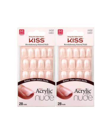 KISS Salon Acrylic French Nude 28 Nails (2 Pack) KAN03 28 Count (Pack of 2) - Buy Online on GoSupps.com