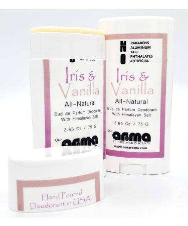 Our Aroma All Natural Deodorant for Women - Vegan No Aluminium or Gluten Cruelty Free - Free of Parabens & Sulfates - Iris & Vanilla Scent - Buy Online on GoSupps.com