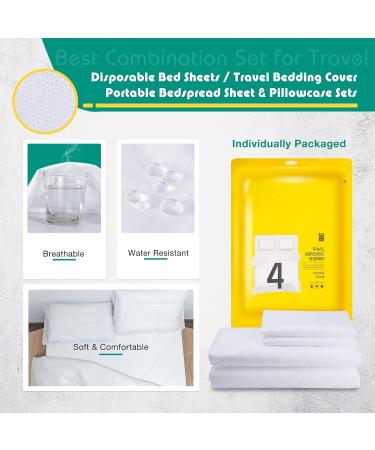 NeoHome 8 PCS Disposable Bed Sheets Travel Set - Soft & Breathable Bedding for Hotel, Spa, Travel, Camping - Buy Online on GoSupps.com