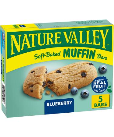 Nature Valley Soft-Baked Muffin Bars Blueberry, 6.2 oz, 5 ct 5 Count (Pack of 1)