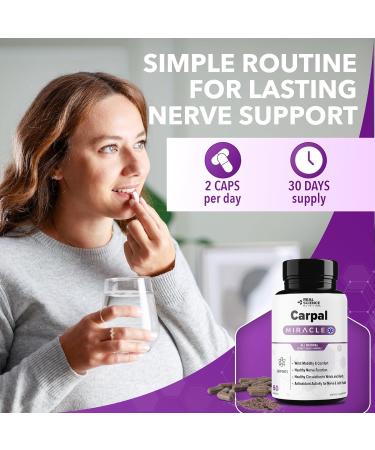 Real Science Carpal Miracle All Natural Carpal Tunnel Relief & Wrist Support Supplement with Vitamins B6 B12 C D K + GABA Hand & Nerve Comfort Made in USA 60 Caps - Buy Online on GoSupps.com