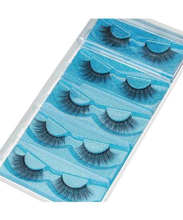 Dysilk 6D False Eyelashes - 5 Pairs of Soft Fluffy Natural Look Long Eyelashes Reusable & Comfortable - 15.2mm Artificial Lashes - Buy Online on GoSupps.com