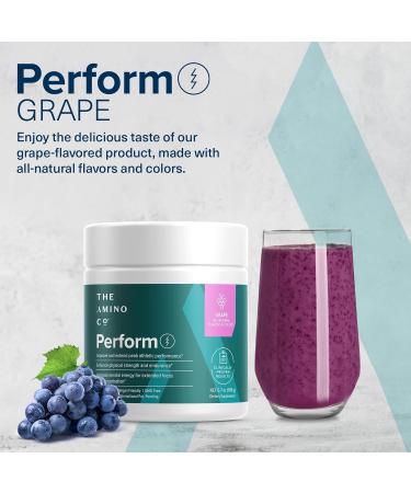 Perform Pre Workout Powder - Vegan Energy Supplement with Amino Acids & Creatine for Men & Women - Grape Flavor (6.7 oz - Buy Online on GoSupps.com