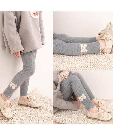 Silkglory Girls Leggings 2 Pcs for Baby Toddler Girls | 2-9 Years | Black/Gray/White/Apricot | 2-3 Years - Grey/Apricot - Buy Online on GoSupps.com