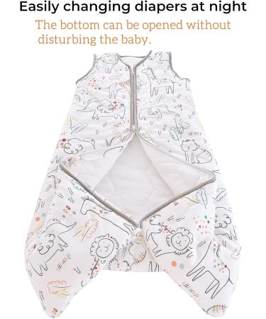Chilsuessy Baby Sleeping Bag 2.5 tog | 100% Cotton Nursery Bedding | Kids Wearable Blanket for Boys Girls | All Year Round | Happiness Zoo 110cm/3-4 Years - Buy Online on GoSupps.com