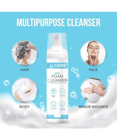 JJ CARE Rinse Free Foam Cleanser 8.45 fl. oz. Pack of 3 - Deodorizing Waterless Body Wash for Elderly & Disabled - 3-in-1 Moisturizing Shampoo - Travel & Camping Foam Wash - Buy Online on GoSupps.com