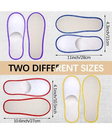Geyoga 20 Pairs Disposable Spa Slippers | Non-Slip Hotel & Travel Guest Slippers - Unisex | Massage Supplies - 2 Sizes (Brown/ Red/ Blue/ Yellow) - Buy Online on GoSupps.com
