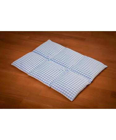 Organic Large Rapeseed Pillow - 6-Chamber Heat Cushion 40x30cm Light Blue-White - Ideal for Comfort & Relaxation - Buy Online on GoSupps.com