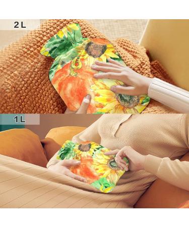 Buy 2L Pumpkin Sunflower Hot Water Bottle with Cover Pain Relief & Bed Warmer Ideal for Warming Hands & Feet International Shipping Available - Buy Online on GoSupps.com