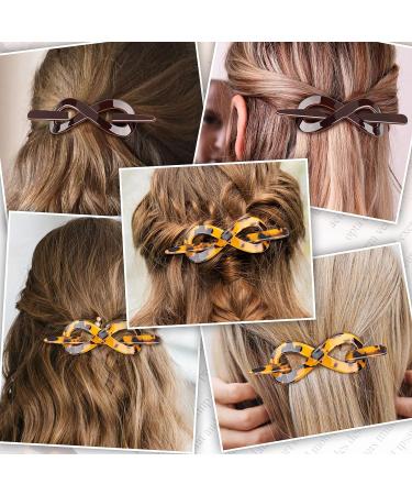 Noverlife 2PCS Cellulose Acetate Hair Slide & Stick Set | Tortoise Shell Hair Barrette Pins for Women & Girls | French Style Ponytail Updo - Buy Online on GoSupps.com