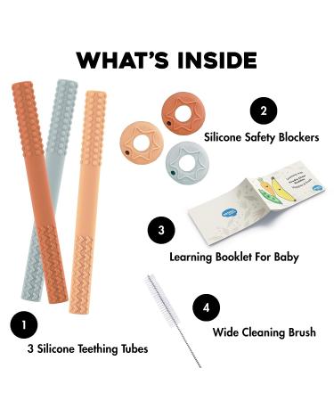 Flexible Teething Tubes for Babies 0-12 Months - 7.1 Inch | Safe and Effective Teething Relief - Buy Online on GoSupps.com