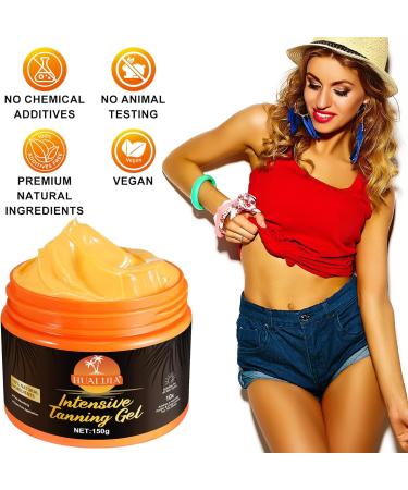 Intensive Tanning Gel Tanning Accelerator Cream Self Tanner Oil Achieve A Natural Fast tanning Sunbed Tanning Accelerator Sunscreen without SPF 150g - Buy Online on GoSupps.com
