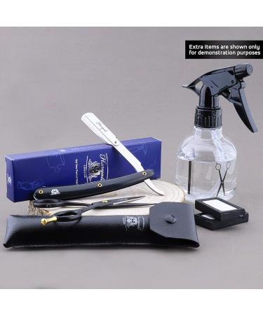 Men's Black Razor - Professional Hairdresser Style Neck Cut Razor with Leather Pouch | Perfect for Deep Shaves - Buy Online on GoSupps.com