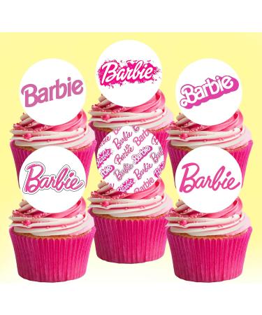 24 x Pre-Cut Barbie 8 Edible Stand up Wafer/Rice Paper Cupcake Cake Toppers Birthday Party Pink Decorations - Buy Online on GoSupps.com