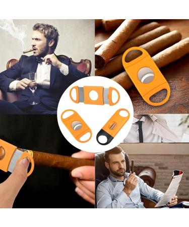 3 PCS Cigar Cutter Set Portable Cigar Cutter V Cut Cigar Punch Cigar Accessories Fits in The Cigar Case Cutter for Most Cigar Sizes Perfect as a Gift for Cigar Lovers (Yellow) - Buy Online on GoSupps.com